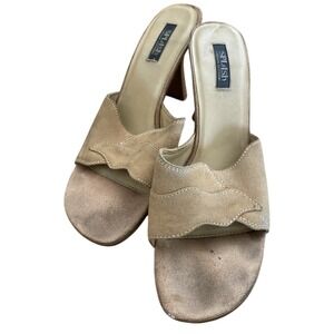 Splash Fashion Footwear Tan Suede High Heel Pumps US 9 Women Designer Luxury